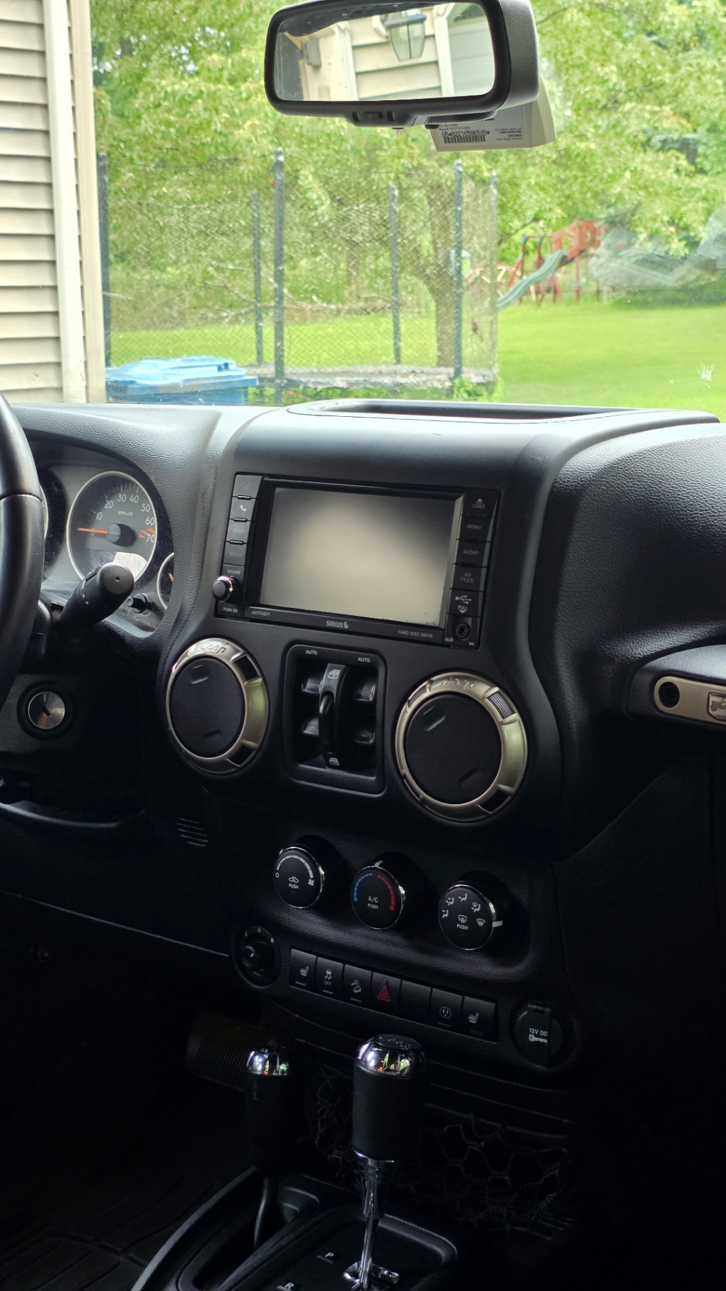 Center stack and shifter area wiped down and dressed