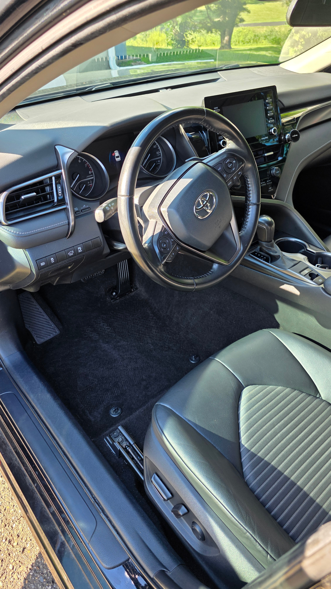 Driver seat and steering wheel after a full interior detail