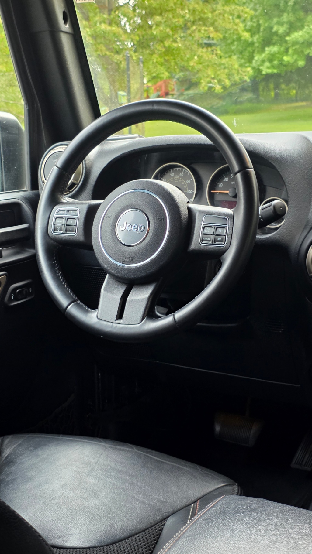 Steering wheel and gauge cluster cleaned by hand
